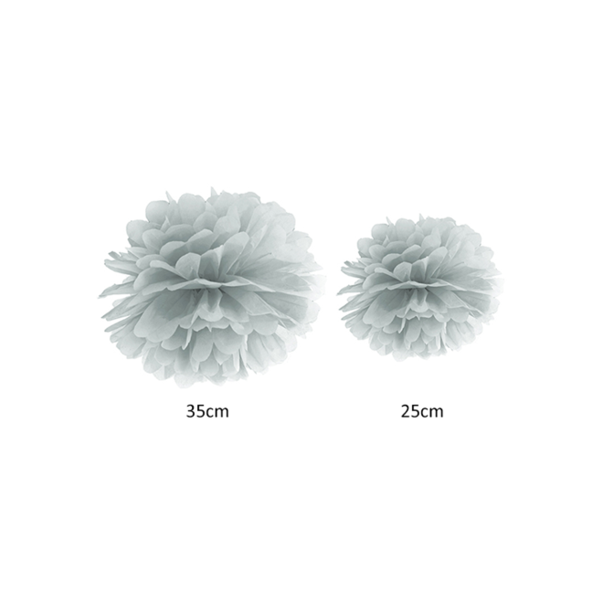 1 Pompom - Ø 25cm - Silber
