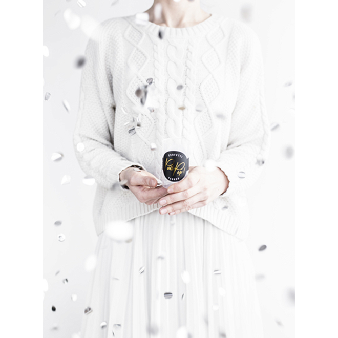 1 Konfetti Push Pop - Silber