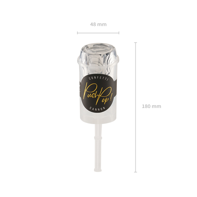 1 Konfetti Push Pop - Silber