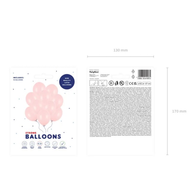 10 Luftballons - Ø 27cm - Pastell Pale Pink
