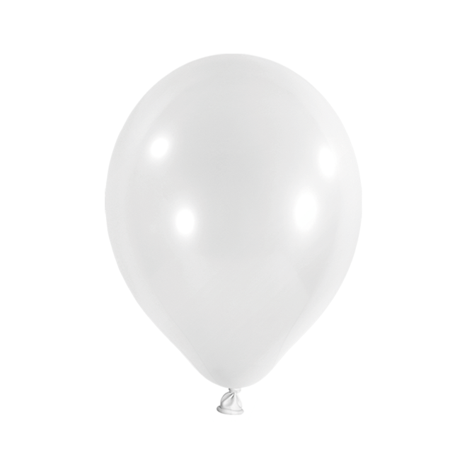 100 Luftballons - Ø 30cm - Metallic - Weiß