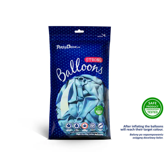 100 Miniballons - Ø 12cm - Pastell - Hellblau