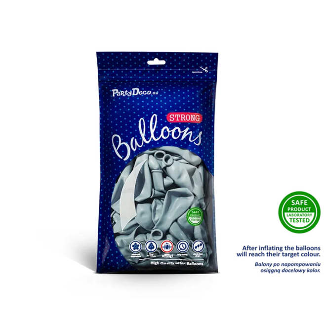 100 Miniballons - Ø 12cm - Pastel Light Misty Blue