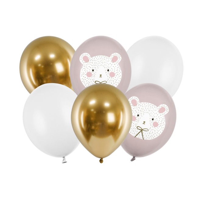 6 Motivballons - Ø 30cm - Bear