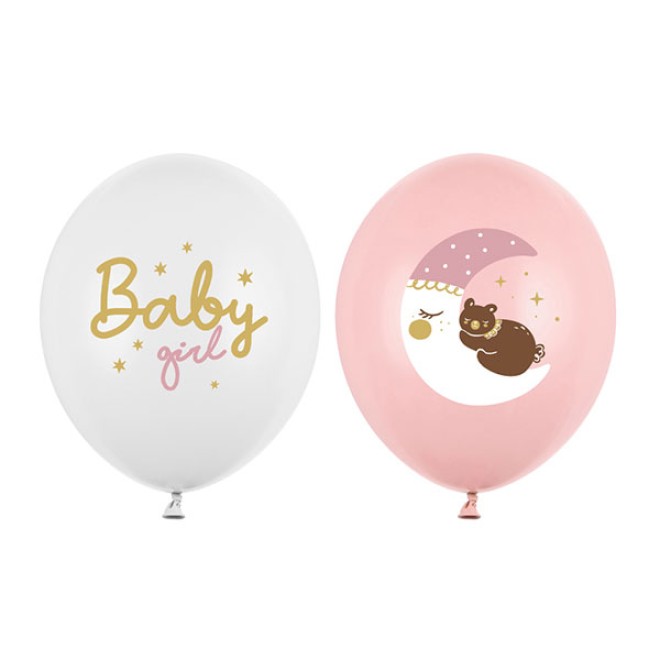 6 Motivballons - Ø 30 cm - Baby girl