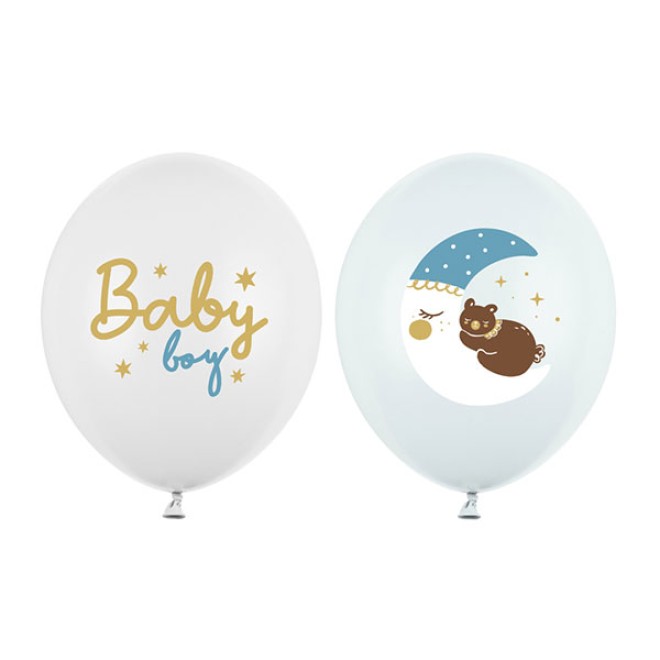 6 Motivballons - Ø 30 cm - Baby boy