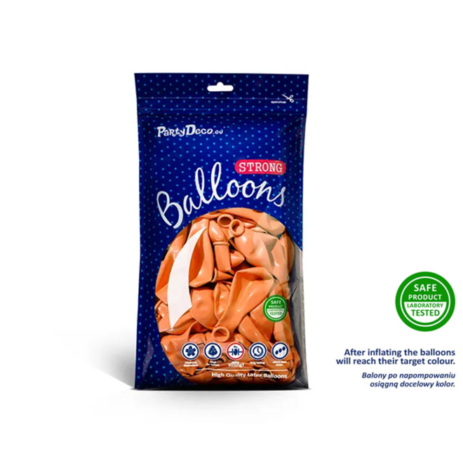 100 Miniballons - Ø 12cm - Metallic - Orange