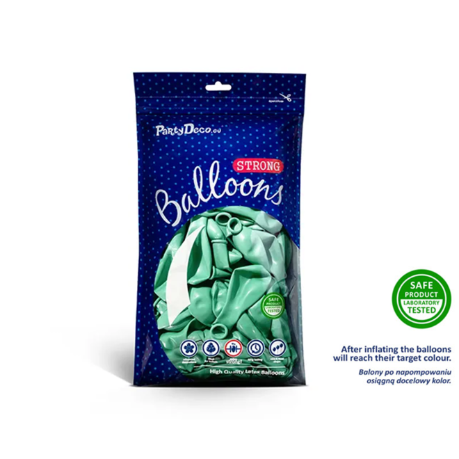 100 Miniballons - Ø 12cm - Metallic - Mint