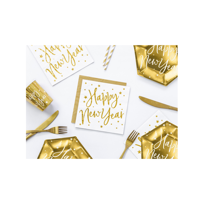 20 Servietten Trend - 33cm - Metallic Gold