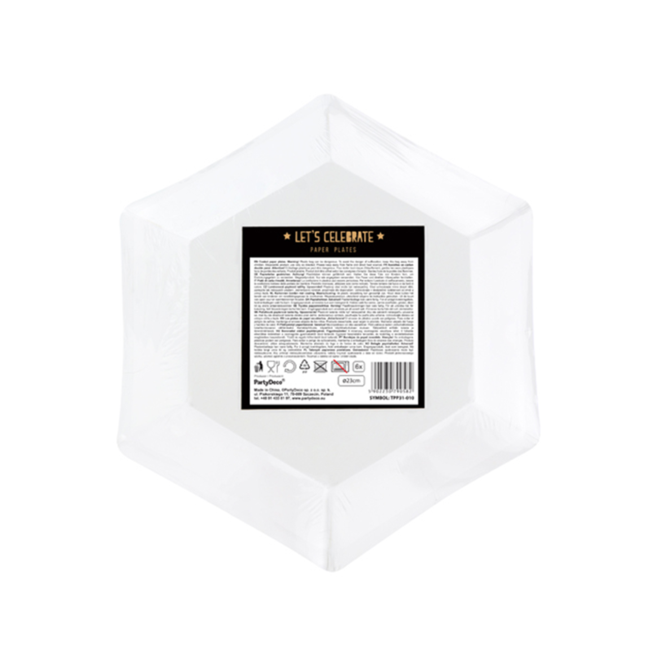 6 Pappteller Trend - Ø 23cm - Schwarz & Gold