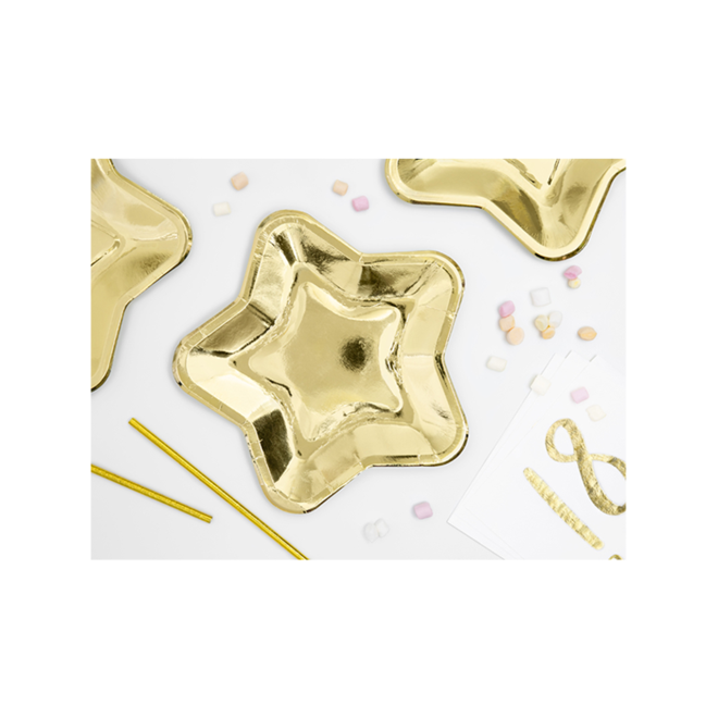 6 Pappteller Trend - Ø 23cm - Gold Star