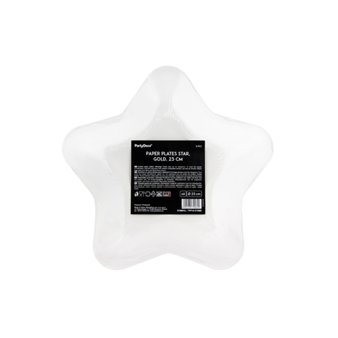 6 Pappteller Trend - Ø 23cm - Gold Star