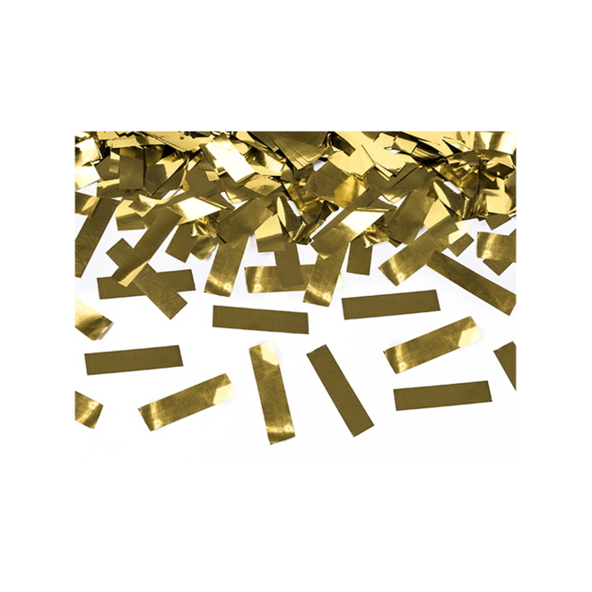 1 Konfettikanone - 40cm - Metallic - Streifen - Gold
