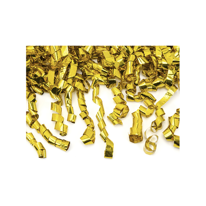 1 Konfettikanone - 40cm - Metallic - Luftschlangen - Gold