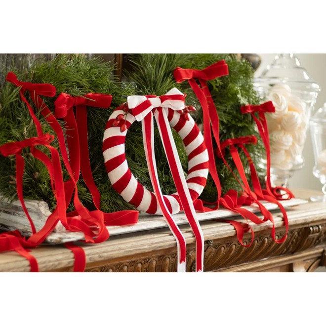 1 Ballonband - Velour - Rot - 25mm