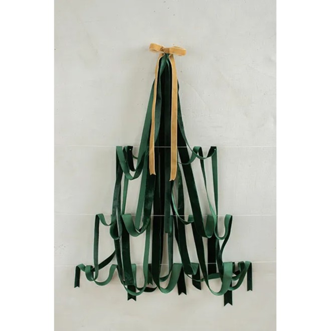 1 Ballonband - Velour - Flaschengrün - 25mm