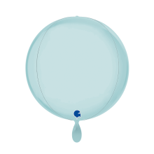 1 Balloon 4D - Globe - Satin Pastel Blue