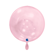 1 Balloon 4D - Globe - Transparent Pink