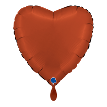 1 Balloon - Heart - Satin Brick Red