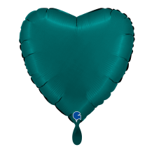 1 Balloon - Heart - Satin Emerald Green