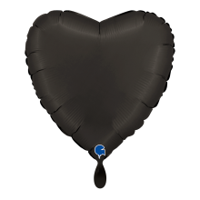 1 Balloon - Heart - Satin Fumé Black