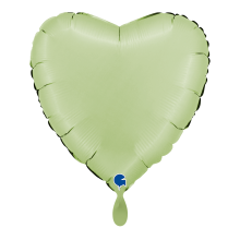 1 Balloon - Heart - Satin Olive Green