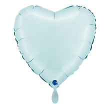 1 Balloon - Heart - Satin Pastel Blue