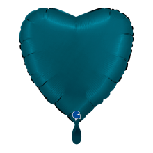 1 Balloon - Heart - Satin Petrol Blue