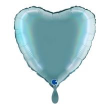 1 Balloon - Heart - Rainbow Holographic Platinum Tenerife Sea