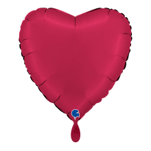 1 Balloon - Heart - Satin Cherry
