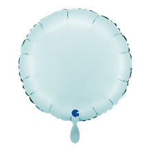 1 Balloon - Round - Satin Pastel Blue