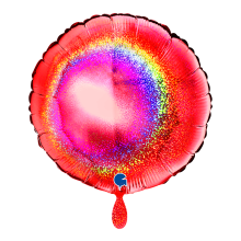 1 Balloon - Round - Glitter Holographic Red