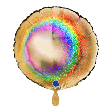 1 Balloon - Round - Glitter Holographic Gold 5