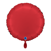 1 Balloon - Round - Satin Rubin Red