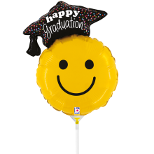 10 Miniballoons Airfilled - Graduation Smiley (Unverpackt)