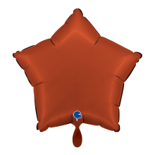 1 Balloon - Star - Satin Brick Red
