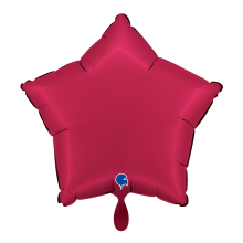 1 Balloon - Star - Satin Cherry