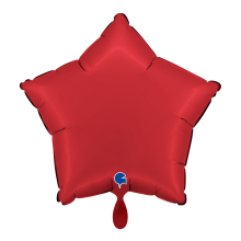1 Balloon - Star - Satin Rubin Red