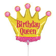 10 Miniballoons Airfilled - Birthday Queen (Unverpackt)
