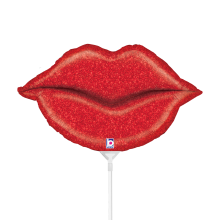 10 Miniballoons Airfilled - Glitter Lips (Unverpackt)