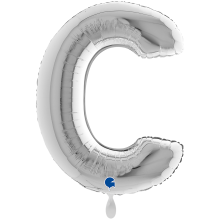 1 Balloon XXL - Letter C - Silver
