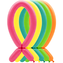 100 Modelling Balloons - 5x152cm - Tropical Assortment