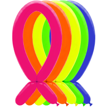 100 Modelling Balloons - 5x152cm - Neon Assortment