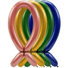 100 Modelling Balloons - 5x152cm - Metallic Assortment