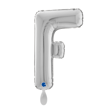 1 Balloon XL - Letter F - Silver