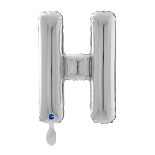 1 Balloon XL - Letter H - Silver
