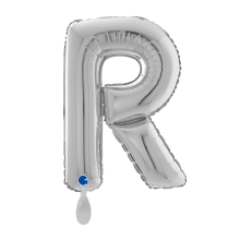 1 Balloon XL - Letter R - Silver