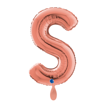 1 Balloon XL - Letter S - Rosegold