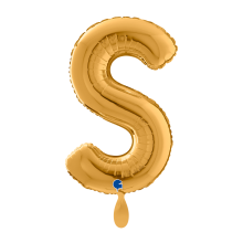 1 Balloon XL - Letter S - Gold