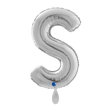 1 Balloon XL - Letter S - Silver